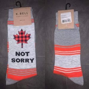 Not Sorry  K. Bell men’s crew socks